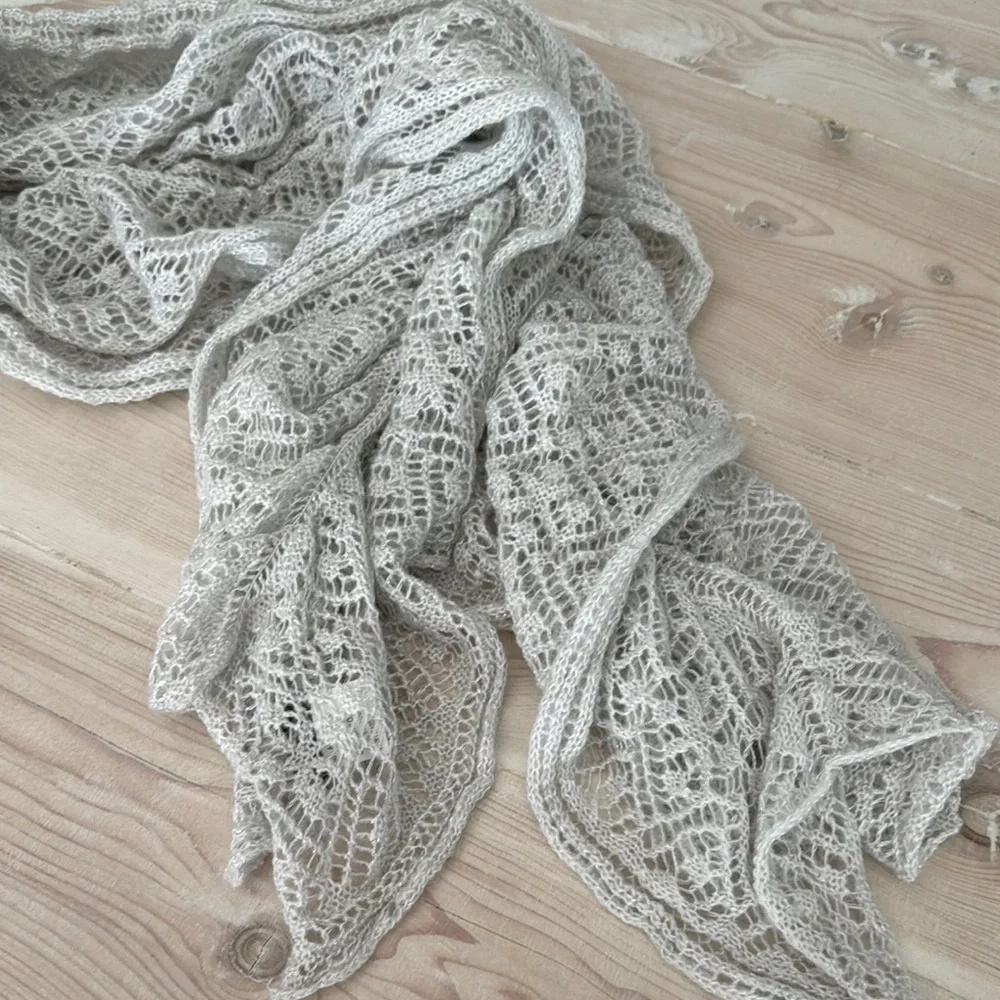 Elegant metallic crochet Scarf